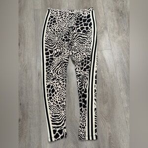 Adidas Black and Cream Animal Print Leggings